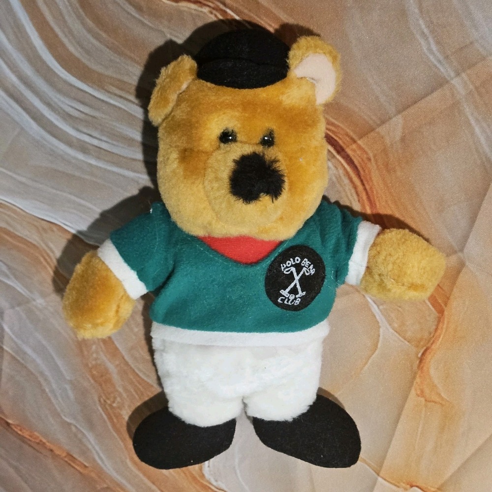 Vintage 1990 SOS Good Stuff Polo Bear Club Golf Teddy Bear Plush 9"